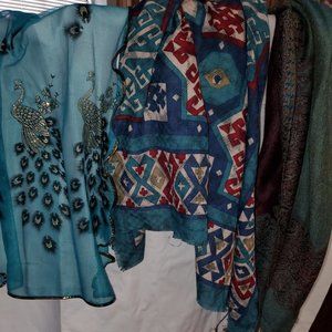 Scarves in teal